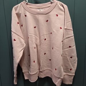 Maurices Blush Pink Heart Patterned Sweater